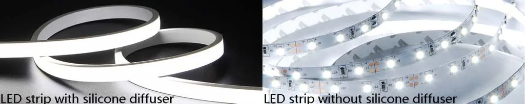 Reference comparison of addressable LED strip diffusion