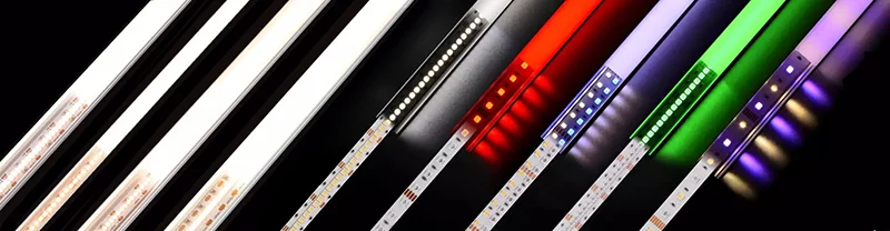 Reference diagram showing an aluminum profile used to shape and diffuse linear LED light
