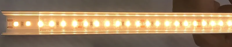 Reference comparison of a clear LED diffuser and the light source beneath it
