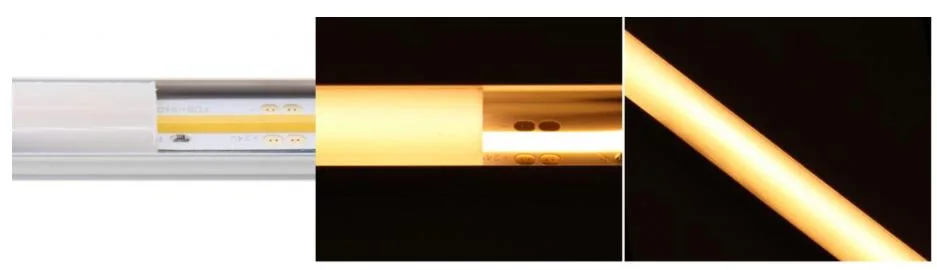 Referenzdiagramm eines in einem Aluminiumprofil montierten COB-LED-Streifens
