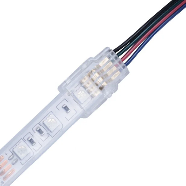 Reference illustration of a four-pin LED strip connector