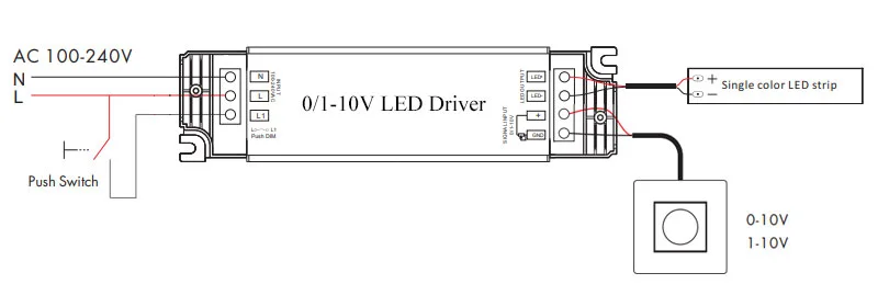 Referenz-Steuerweg 0-10 V für einen einfarbigen LED-Streifen