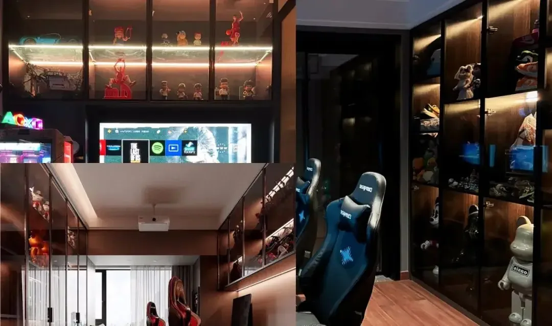 Gaming and streaming desk with a saturated ambient light layer